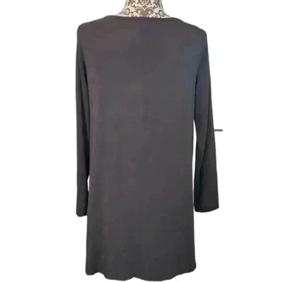 Eileen Fisher Dress Midi Length Viscose Grey Long Sleeves Mature Office Women S - Picture 3 of 12